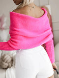 Long Sleeve Cropped Knit Top - CELIVINE