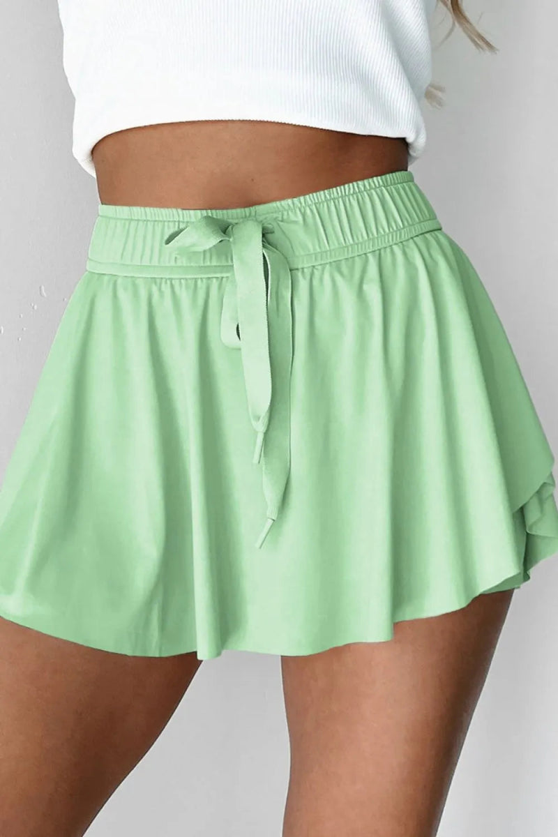 Drawstring Active Skorts - CELIVINE