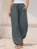 Wide Leg Drawstring Pants - CELIVINE