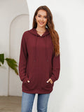 Raglan Sleeve Front Pocket Hoodie - CELIVINE