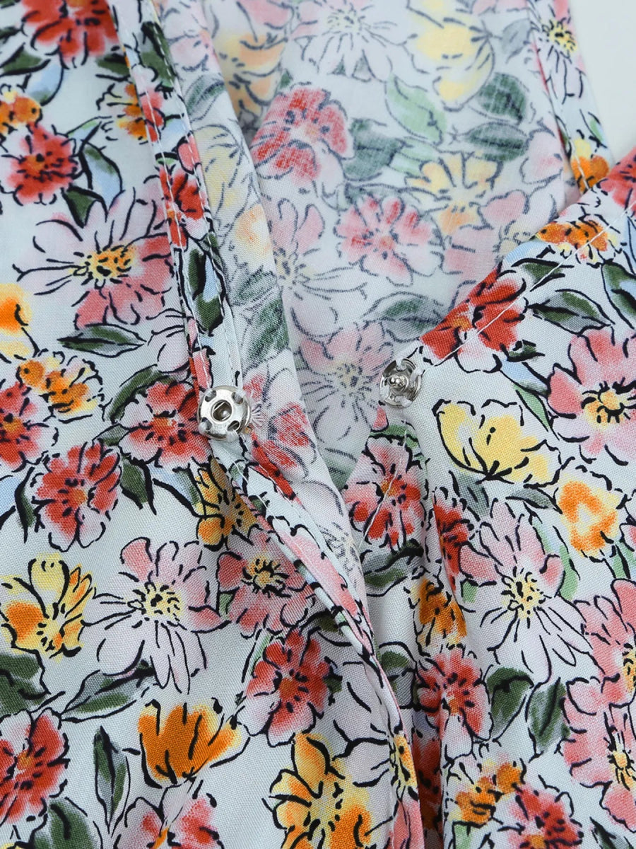 Floral Print Halter Cami - CELIVINE