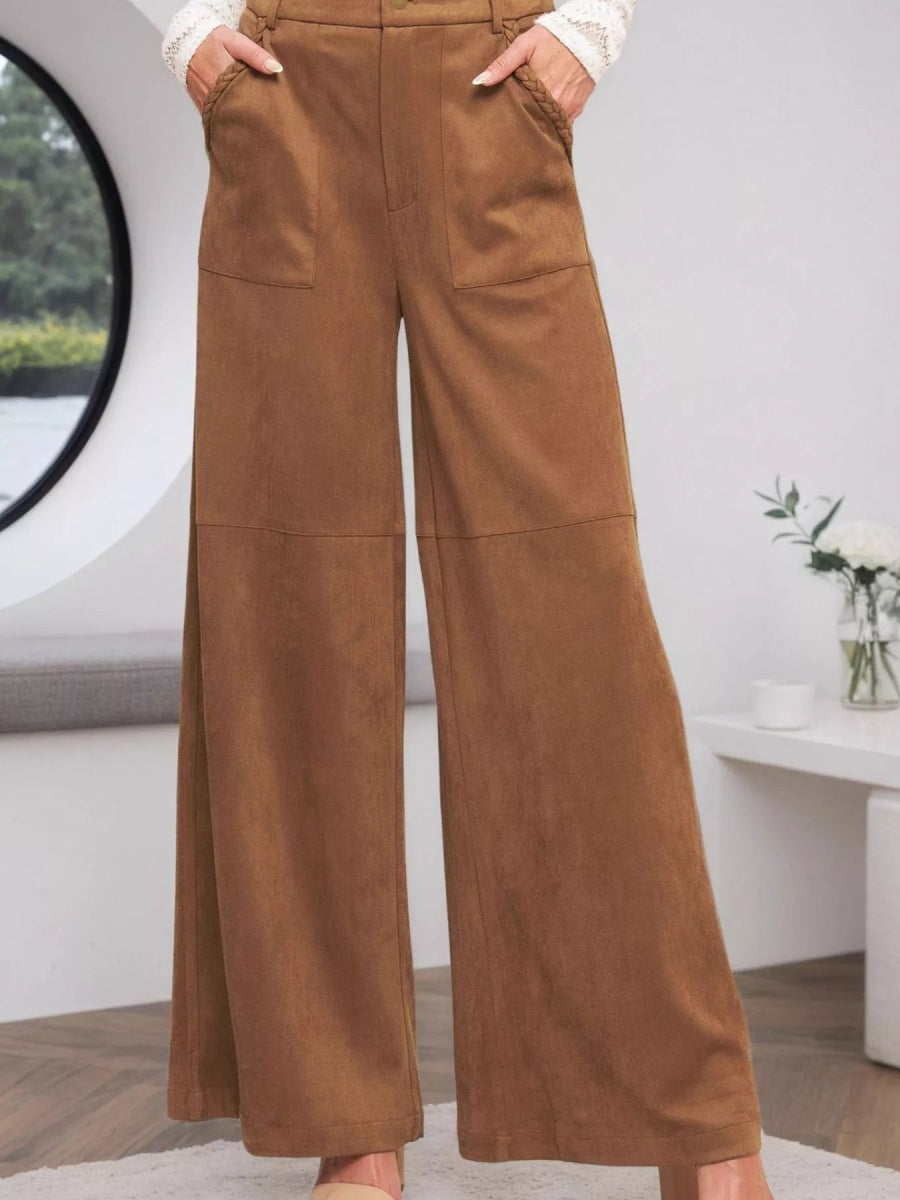 High - Waisted Wide Leg Pants - CELIVINE