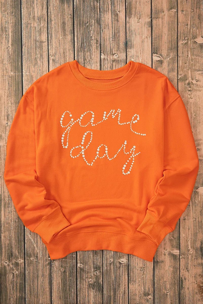 GAME DAY Round Neck Long Sleeve Sweatshirt - CELIVINE