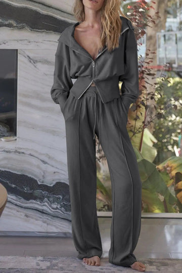 Zip - Up Hoodie and Pants Active Set - CELIVINE