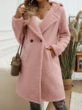 Devine Pocketed Long Sleeve Hooded Teddy Coat - CELIVINE