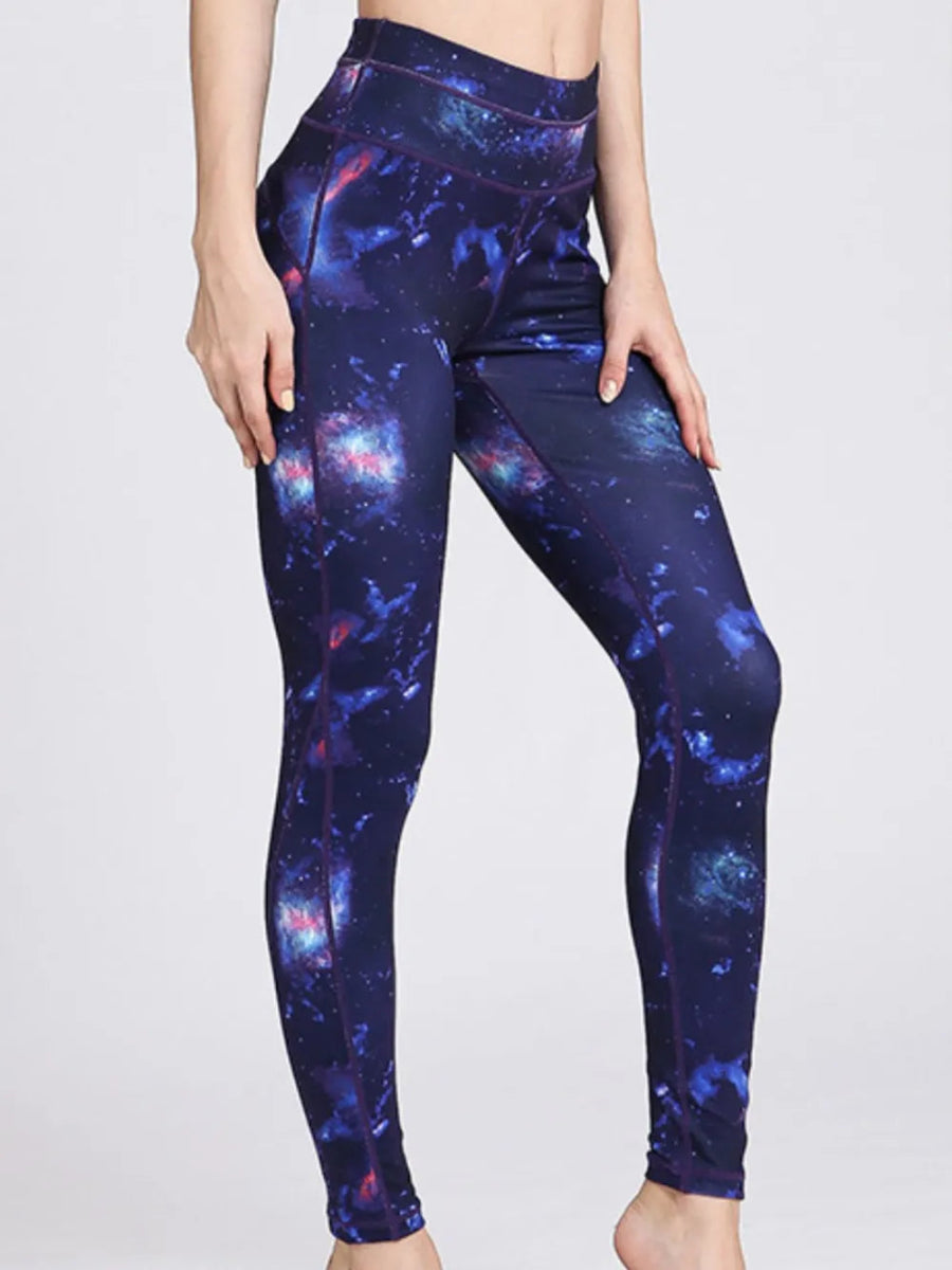 Printed Active High Waist Leggings - CELIVINE