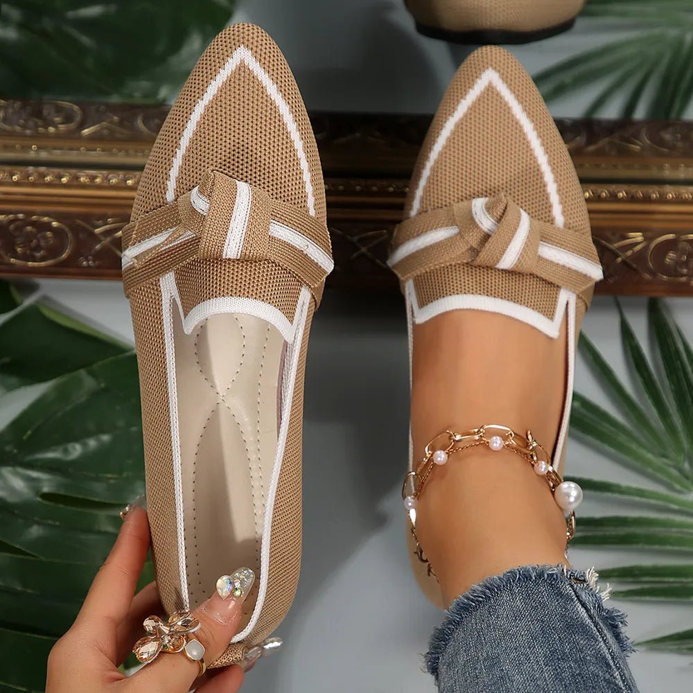 Point Toe Mesh Flat Slip - Ons - CELIVINE