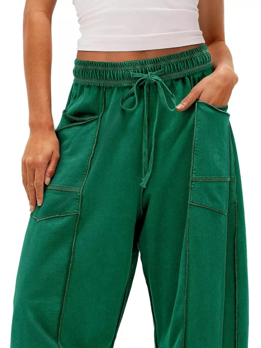 Drawstring Wide Leg Pants - CELIVINE