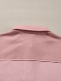Long Sleeve Thermal Knit Polo Top - CELIVINE