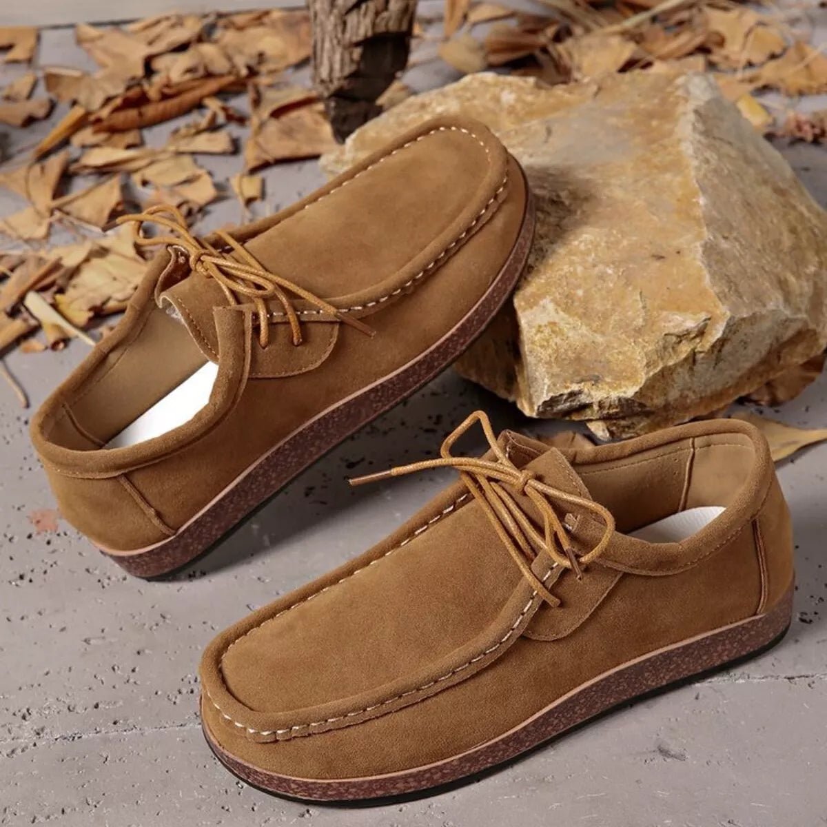 Round Toe Lace Up Loafers - CELIVINE