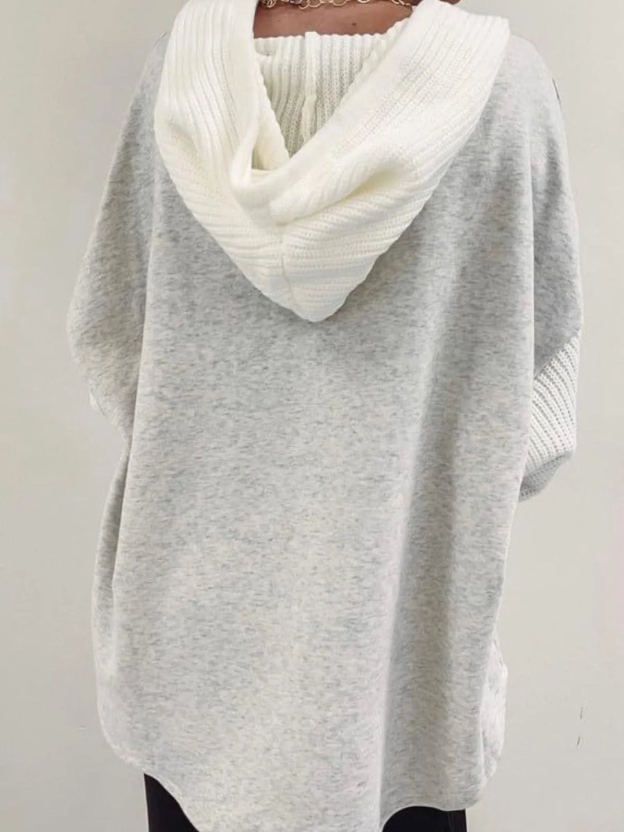 Drawstring Button Front Hoodie - CELIVINE