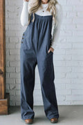 Square Neck Wide Strap Overalls - CELIVINE