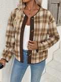 Plaid Long Sleeve Button - Up Jacket - CELIVINE