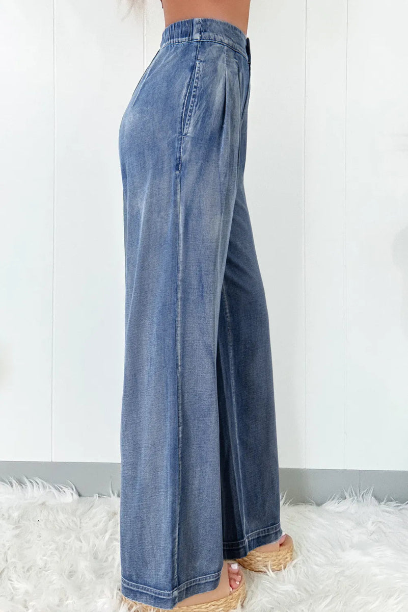 High Waist Wide Leg Jeans - CELIVINE