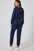 Drawstring Half Zip Hoodie and Joggers Active Set - CELIVINE