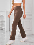 High Waist Active Pants with Pockets - CELIVINE