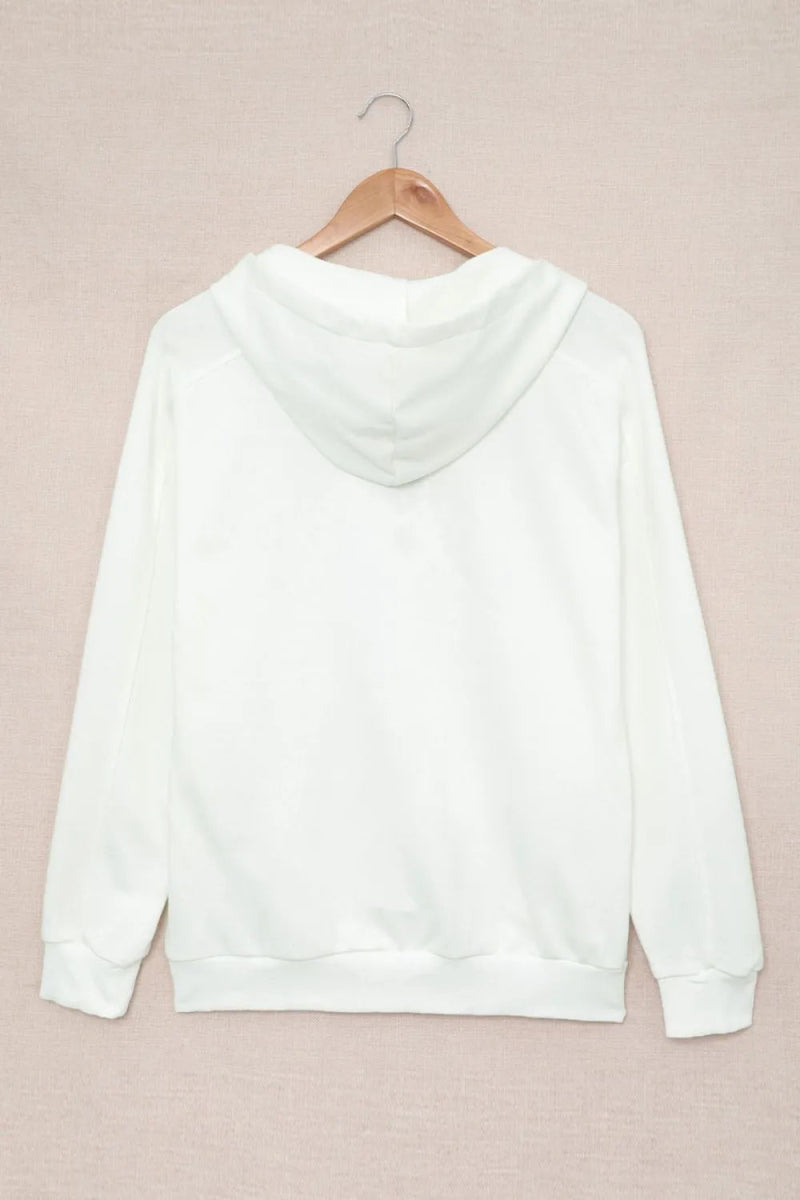 Lace Up Long Sleeve Hoodie - CELIVINE