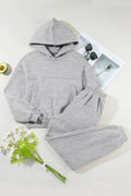 Dropped Shoulder Long Sleeve Hoodie and Pants Active Set - CELIVINE