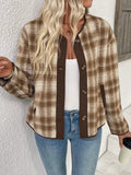 Plaid Long Sleeve Button - Up Jacket - CELIVINE