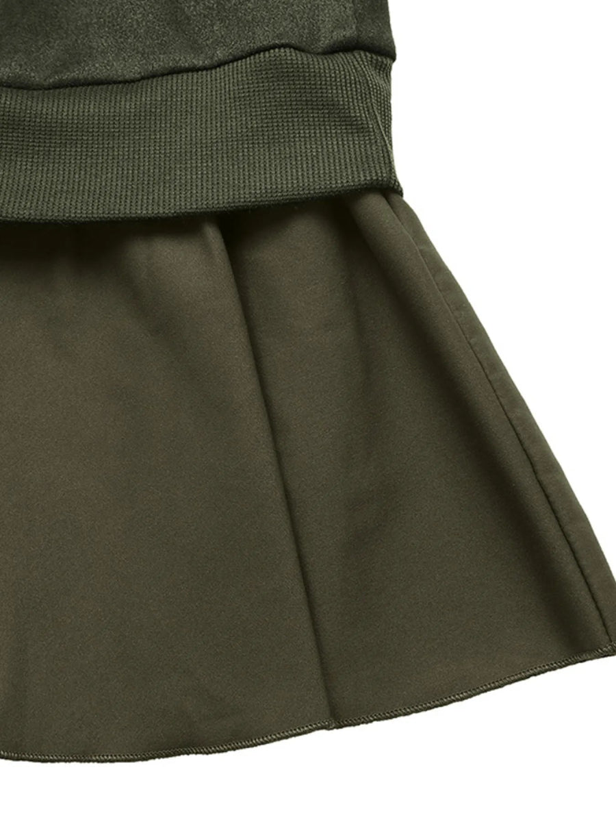 Button Front Mini Sweatshirt Dress - CELIVINE