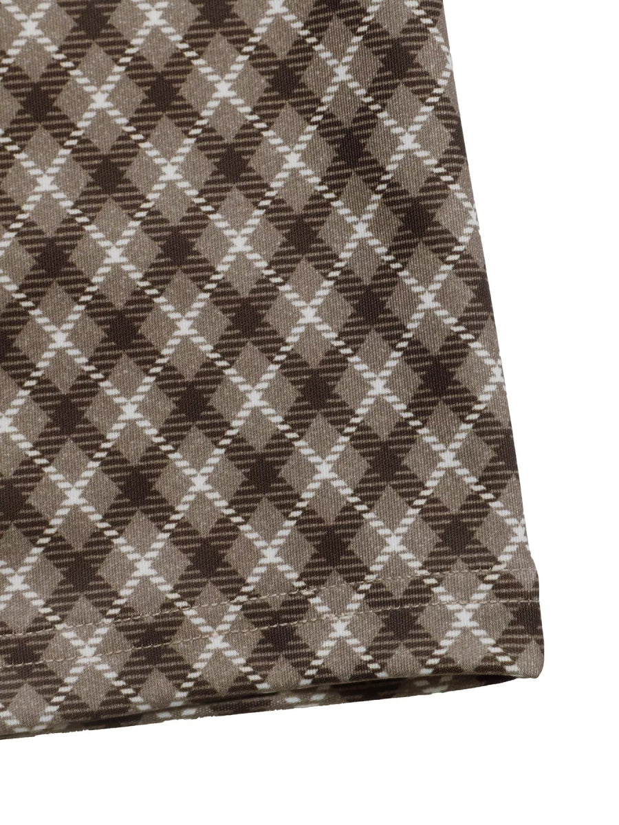 Plaid High - Waisted Wide Leg Pants - CELIVINE