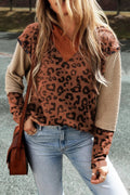 Leopard Dropped Shoulder Hoodie - CELIVINE