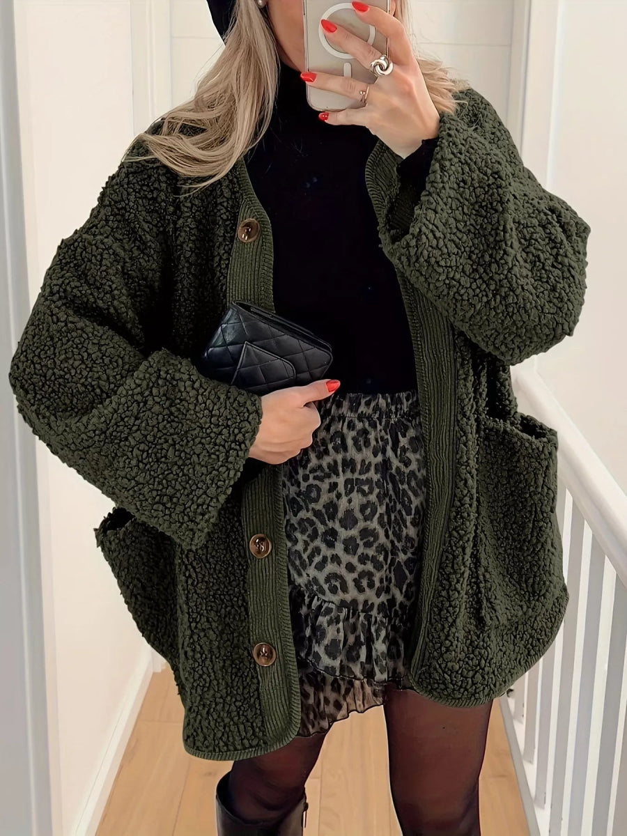 Sherpa Button - Up Outerwear - CELIVINE