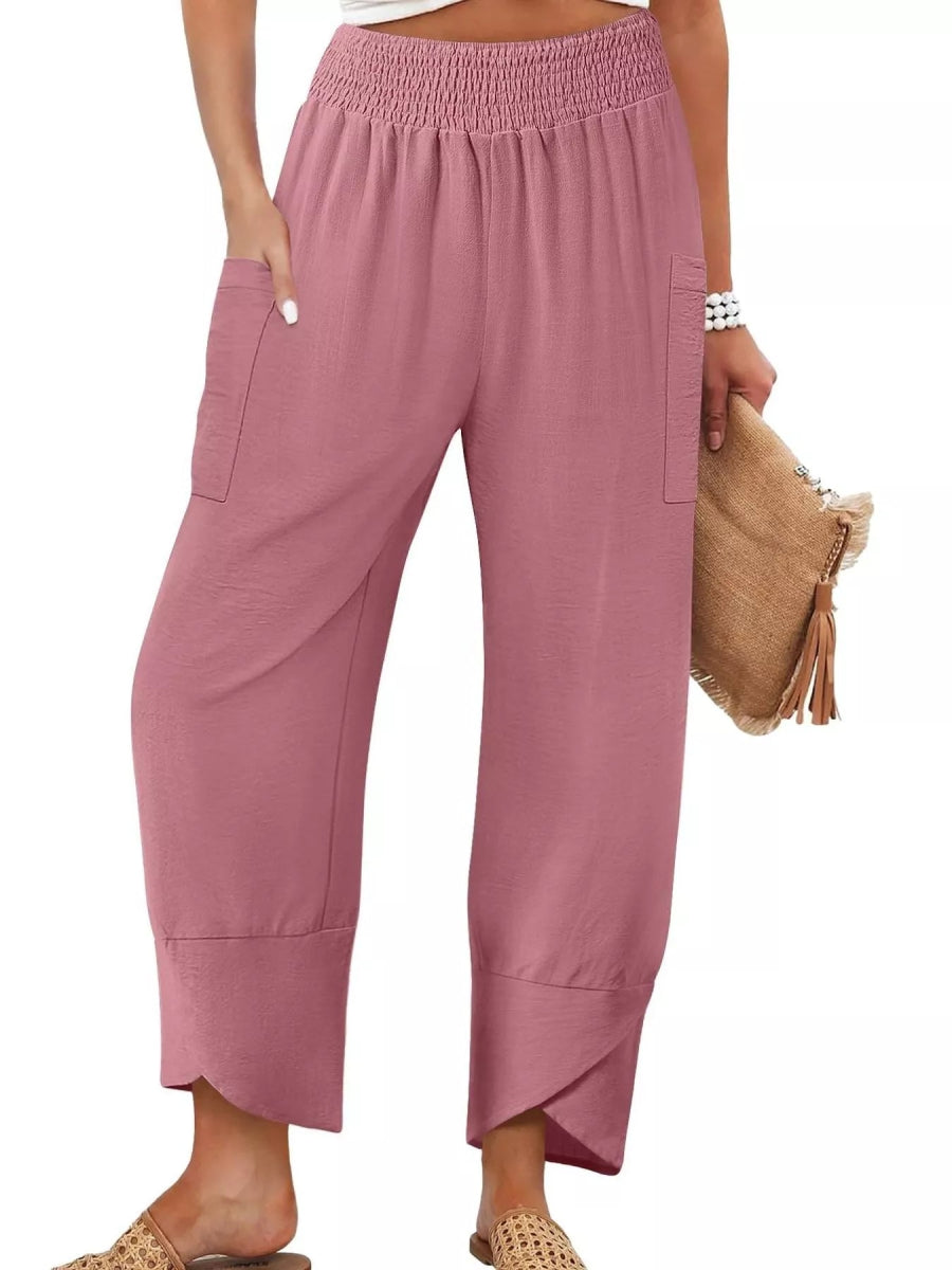 Elastic Waist Pants - CELIVINE