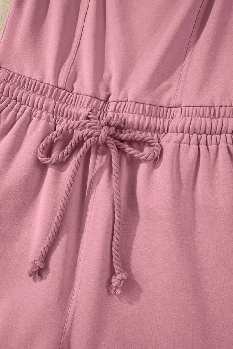 Elastic Waist Sleeveless Square Neck Jumpsuit - CELIVINE