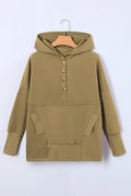 Quarter - Snap Dropped Shoulder Hoodie - CELIVINE