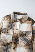 Plaid Button Up Long Sleeve Shacket - CELIVINE