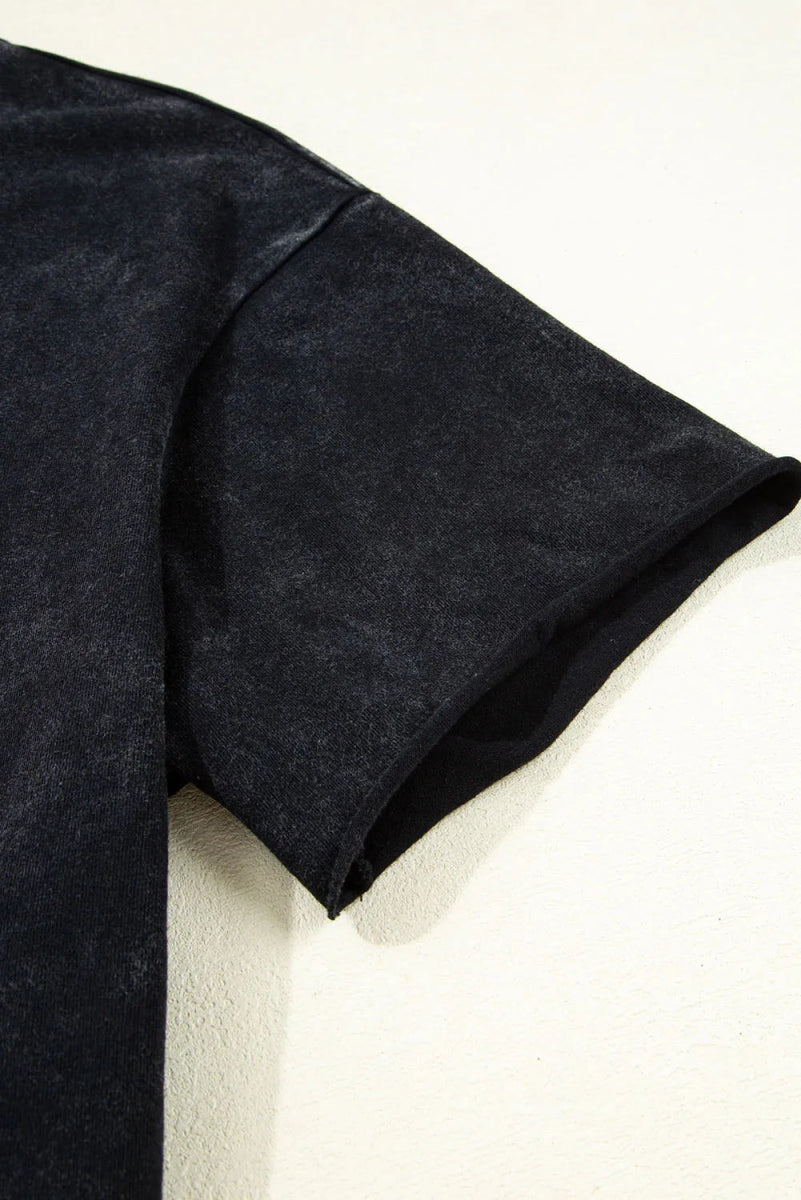 Western HOWDY Steer Head Print Side Slits Loose Fit T Shirt - CELIVINE