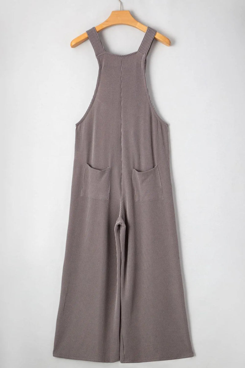 Corded Adjustable Straps Wide Leg Loose Overalls - CELIVINE