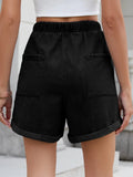 Drawstring Wash Denim Shorts - CELIVINE