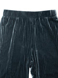 High - Waisted Ribbed Velvet Flare Pants - CELIVINE