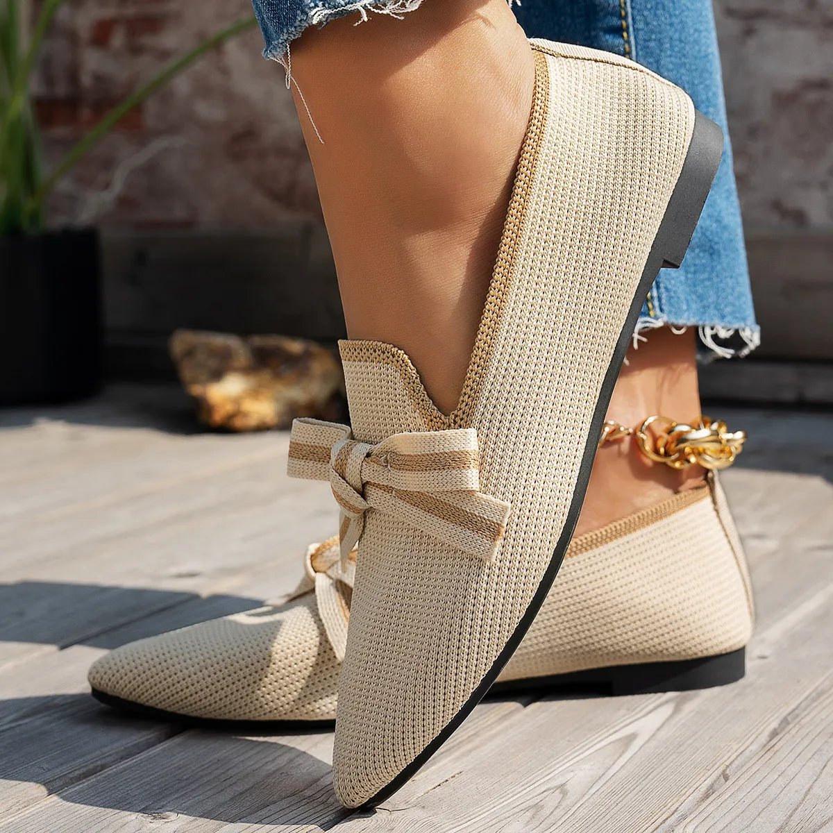 Point Toe Flats Slip - Ons - CELIVINE