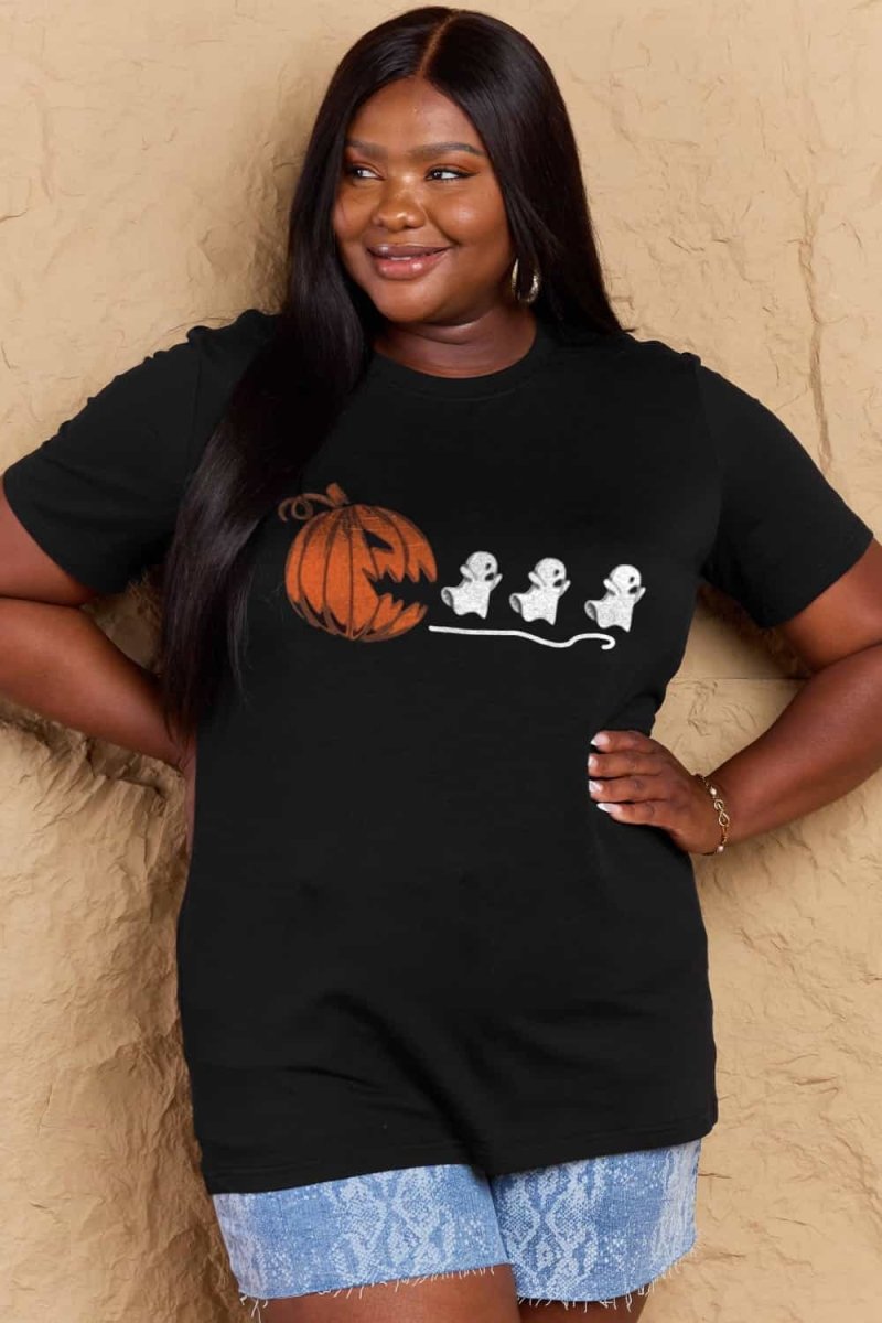 Simply Love Full Size Jack - O' - Lantern Graphic Cotton T-Shirt - CELIVINE