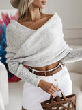 Long Sleeve Cropped Knit Top - CELIVINE