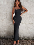 Devine Spaghetti Strap Bodyline Maxi Dress - CELIVINE