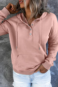 Dropped Shoulder Long Sleeve Hoodie with Pocket - CELIVINE