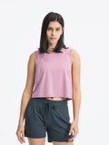 Round Neck Cropped Active Tank - CELIVINE