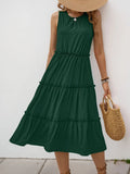 Frill Tiered Midi Dress - CELIVINE