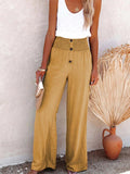 Full Size High - Waisted Textured Wide Leg Pants Plus Size - CELIVINE
