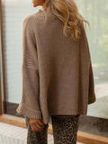 Asymmetrical Button Detail Sweater - CELIVINE