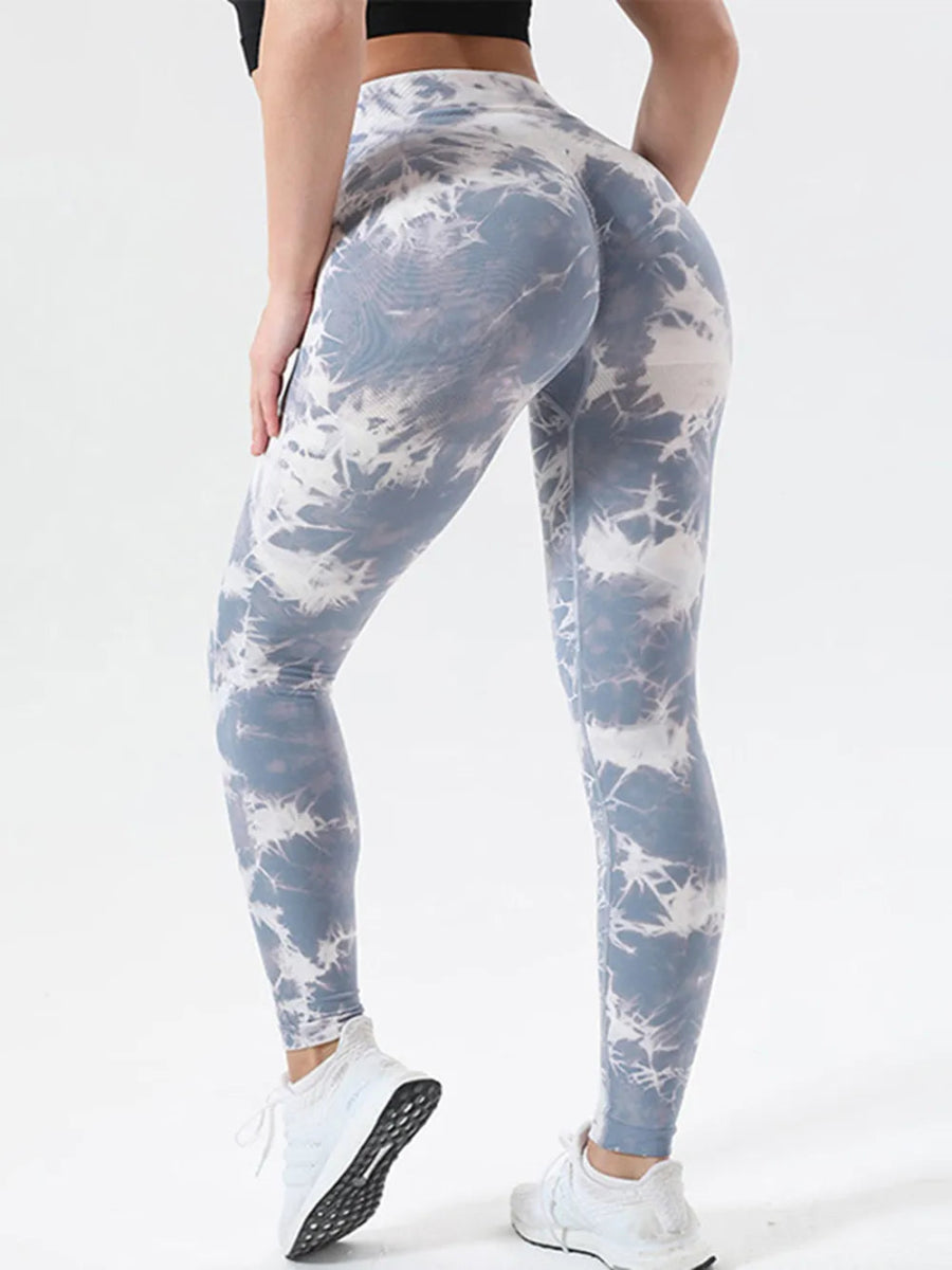 Tie - Dye High Waist Active Leggings - CELIVINE