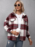 Plaid Long Sleeve Shirt Jacket - CELIVINE