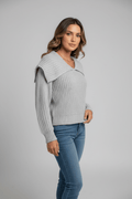 Cable - Knit Long Sleeve Sweater - CELIVINE