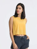Round Neck Cropped Active Tank - CELIVINE