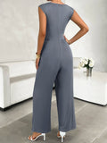 Devine Round Neck Sleeveless Wide Leg Jumpsuit - CELIVINE