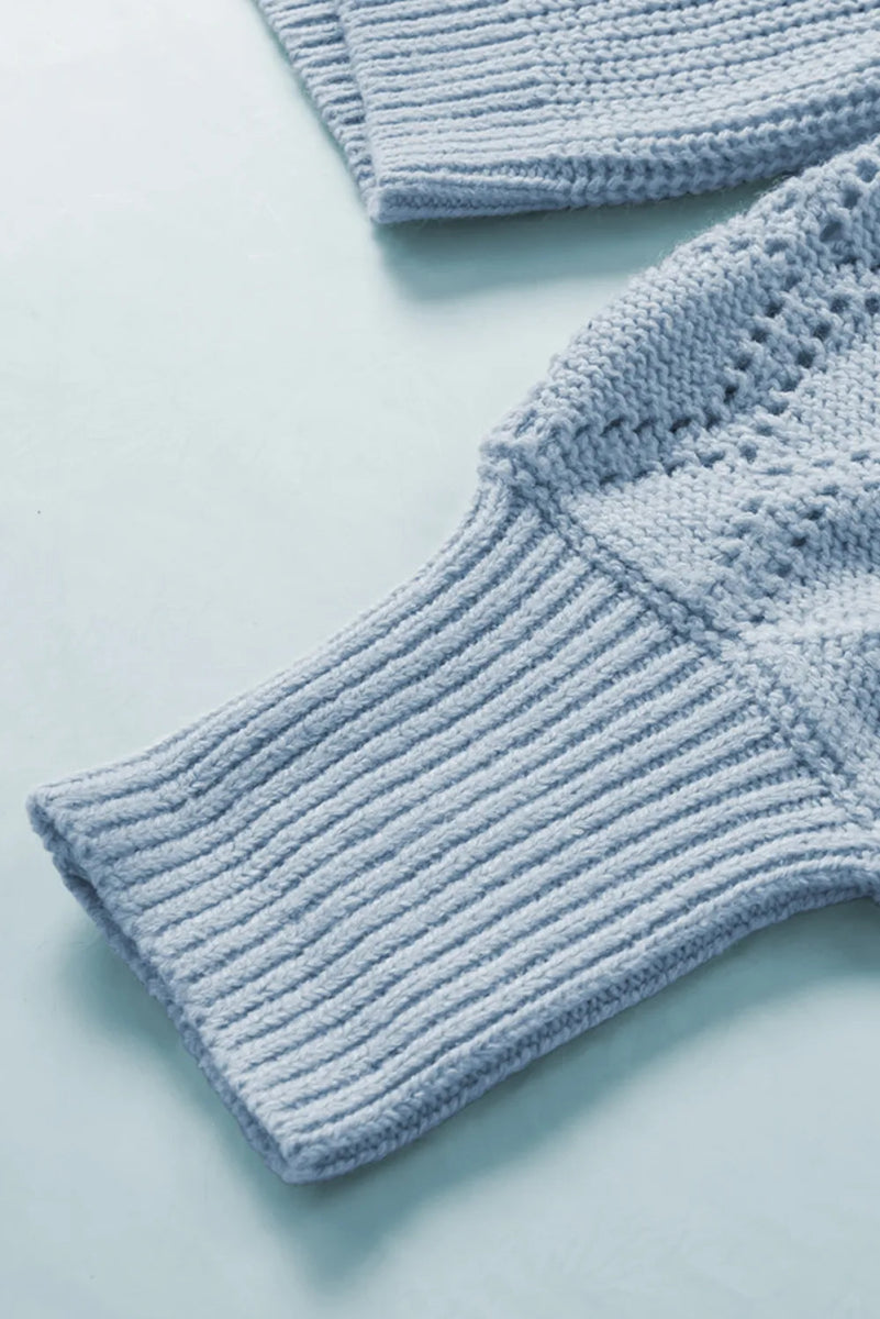 Openwork V - Neck Button Up Cardigan - CELIVINE